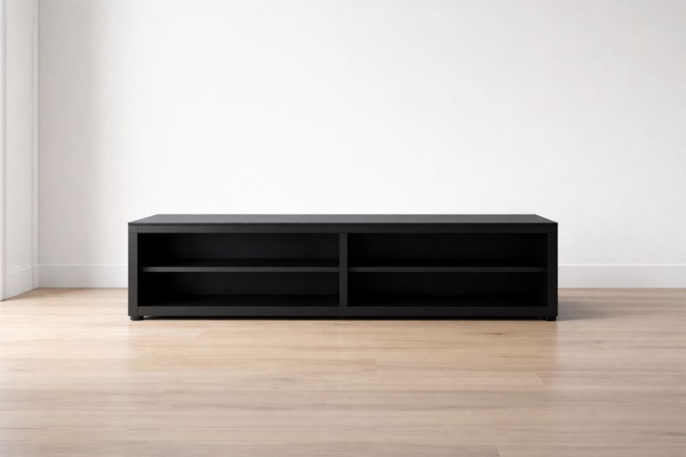 Mobile TV nero in legno MDF 180x40x40 cm