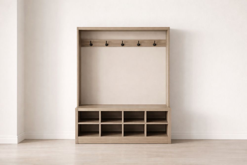 Appendiabiti Ingresso in Legno con Ganci 90x40x180 cm