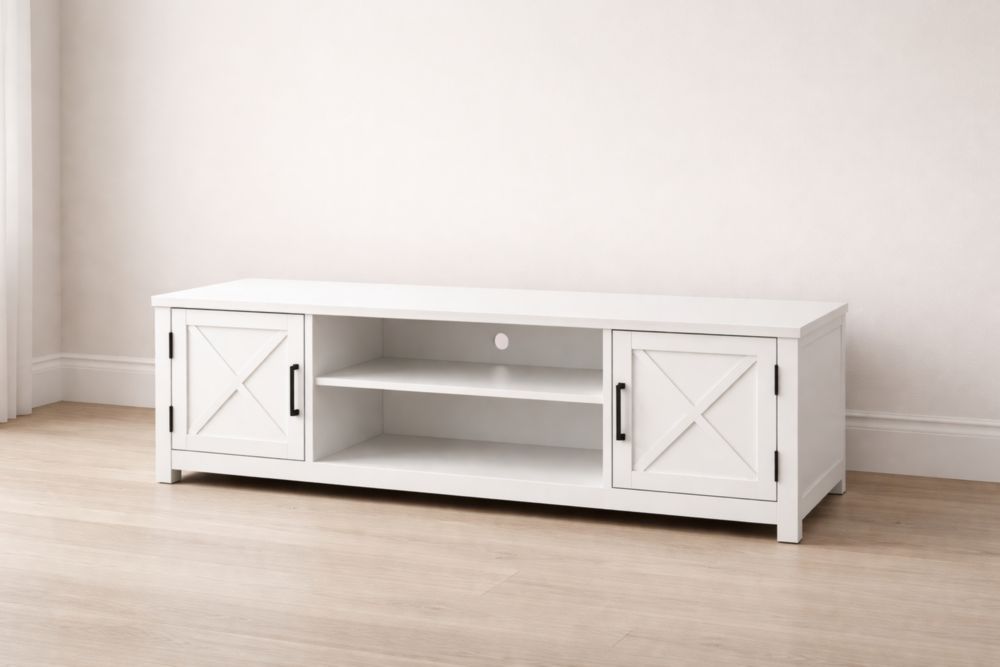 Mobile TV in Legno MDF Bianco 150x40x50 cm