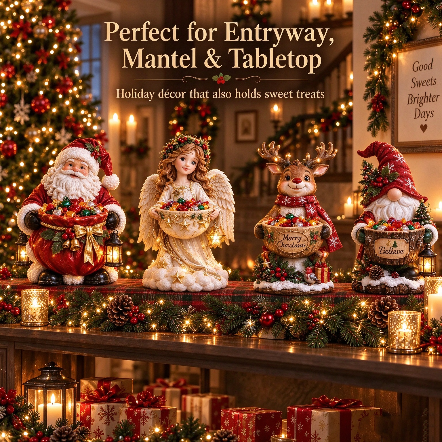 🎄 Christmas Sale 50% OFF ✨ Lighted Christmas Candy Bowl Collection – 4 Festive Holiday Designs