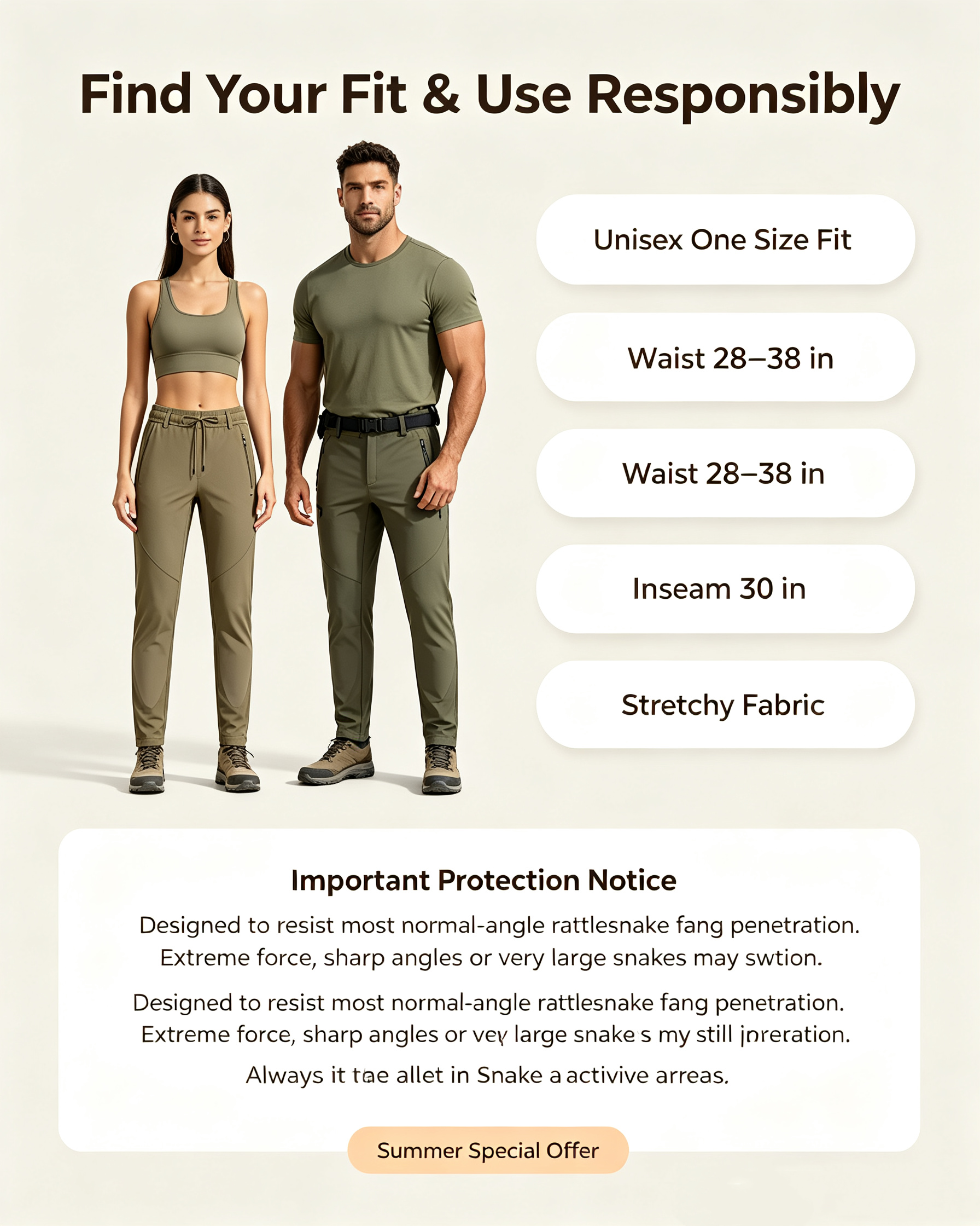 New Patented Tech | Limited Launch Special Price 🔥Lightweight Full-Leg Anti-Rattlesnake Protection Pants 🐍