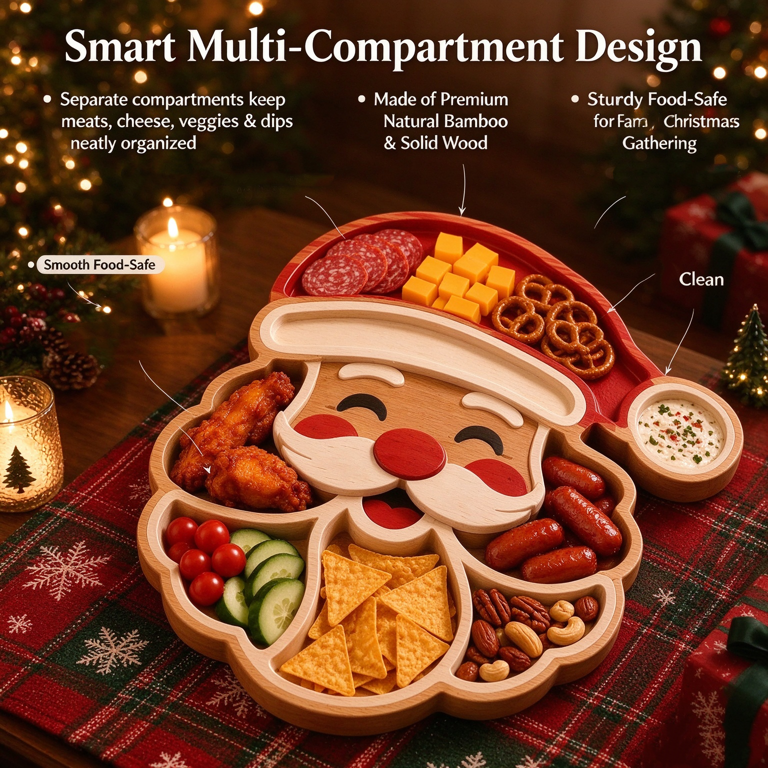 🎄 Christmas Snack Serving Tray – Make Holiday Snacking More Fun 🍿✨