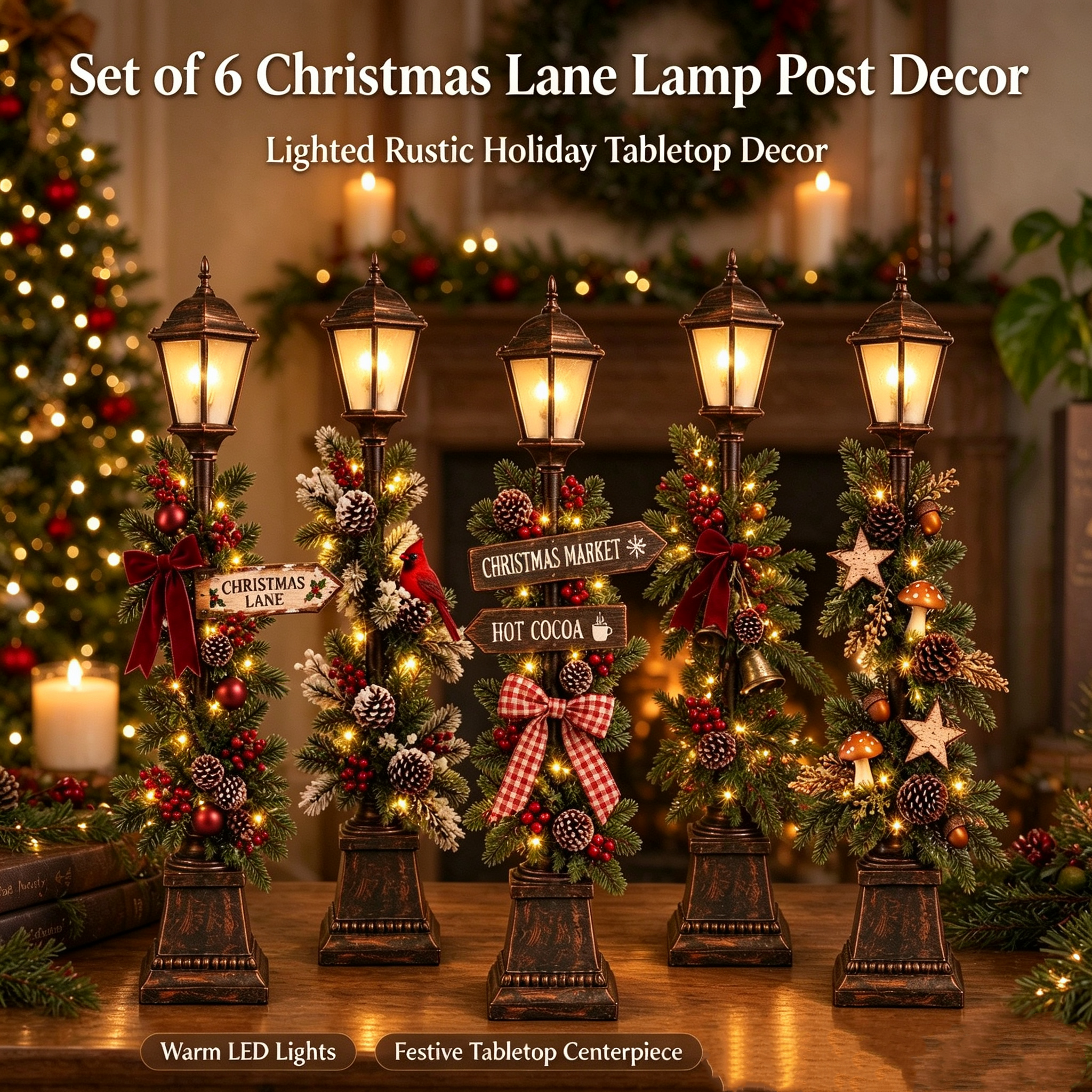🏡2026 HOT SALE🥳50K+ SOLD!✨ 50% OFF! Faux Stone Garden Edging Border!🎄 Old Christmas Streetlight – Lighted Tabletop Holiday Decor