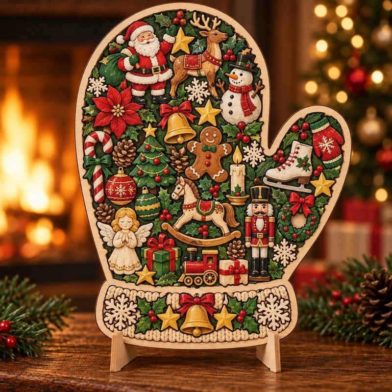 🔥 Best Seller | LAST DAY 50% OFF🎄Intricately crafted wooden Christmas puzzles as keepsakes – artistic, festive table decorations🧩
