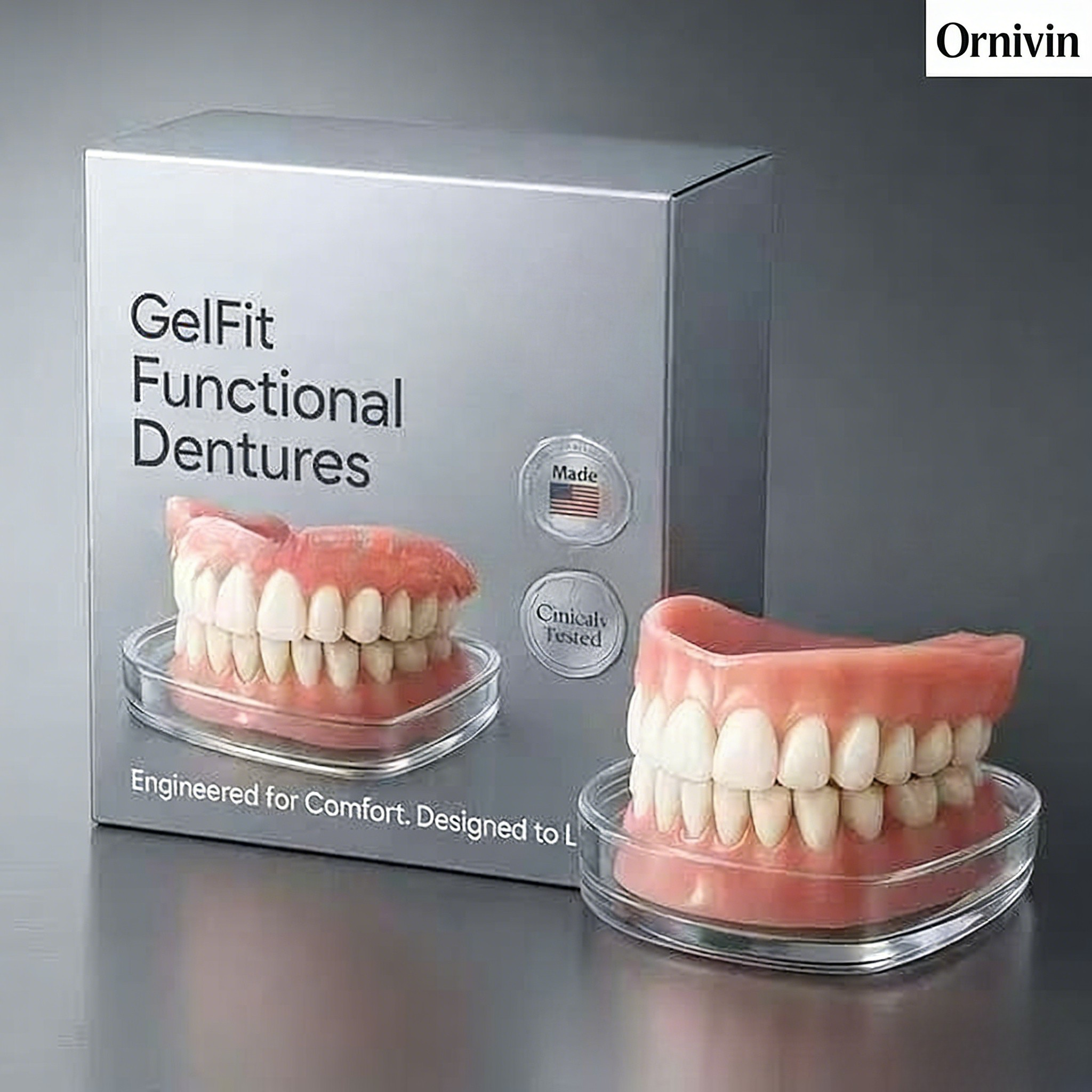 😁🌎 Ornivin™ Complete Denture with Strong Suctiond🦷Obtain American Dental Association（ADA）Certification