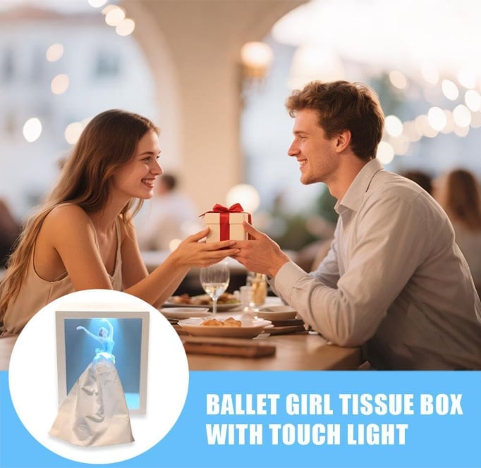 🔥Ballet Girl Tissue Box with Touch Light