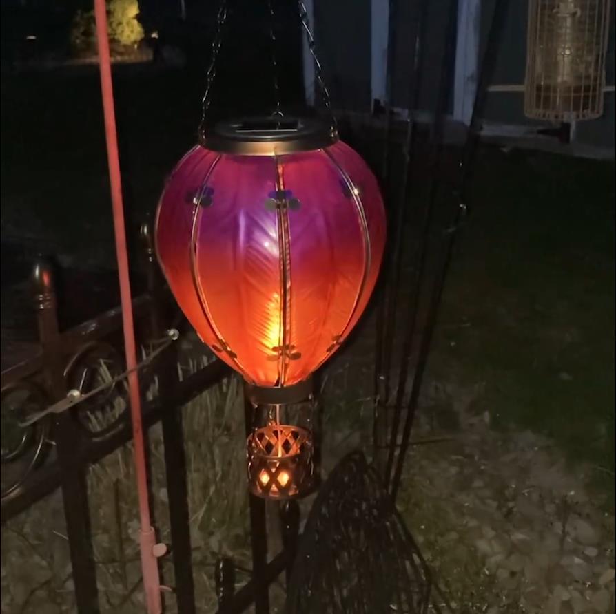 🔥Handmade Hot Air Balloon Solar Flame Light Garden Decoration