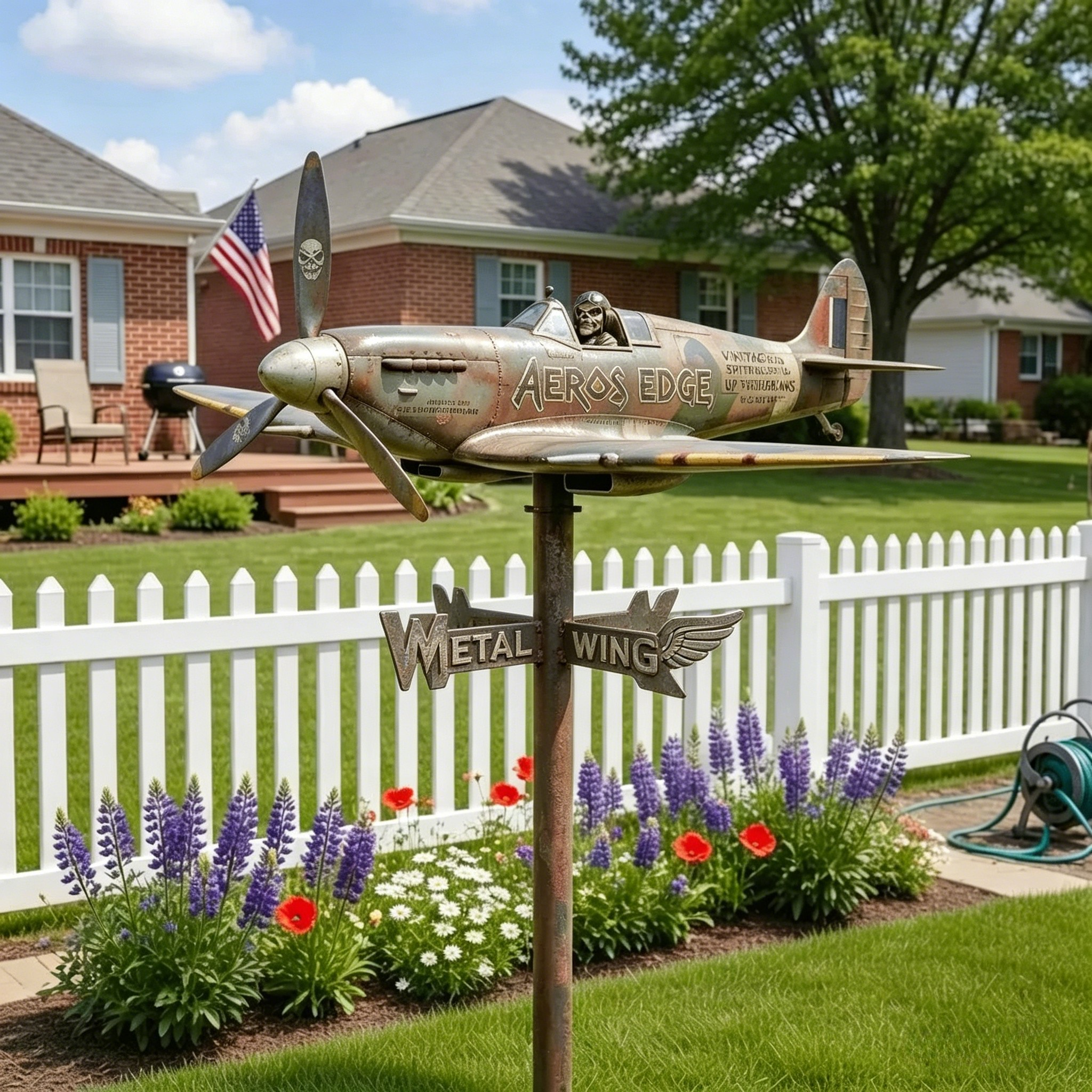 AEROS EDGE Vintage Spitfire Weathervane 🛩️⚡