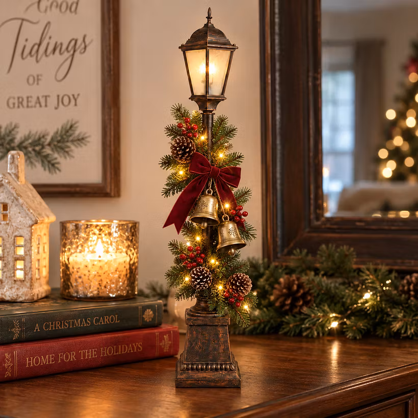 🏡2026 HOT SALE🥳50K+ SOLD!✨ 50% OFF! Faux Stone Garden Edging Border!🎄 Old Christmas Streetlight – Lighted Tabletop Holiday Decor