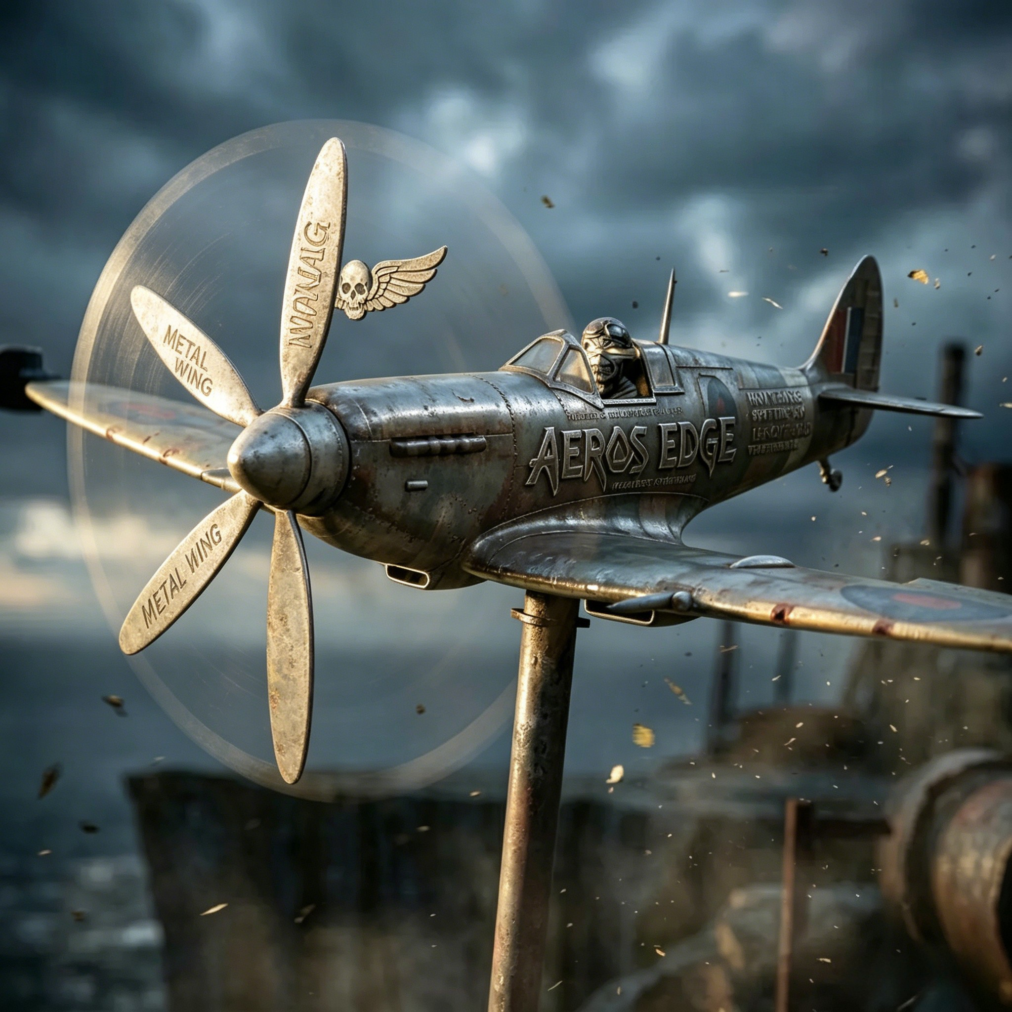 AEROS EDGE Vintage Spitfire Weathervane 🛩️⚡