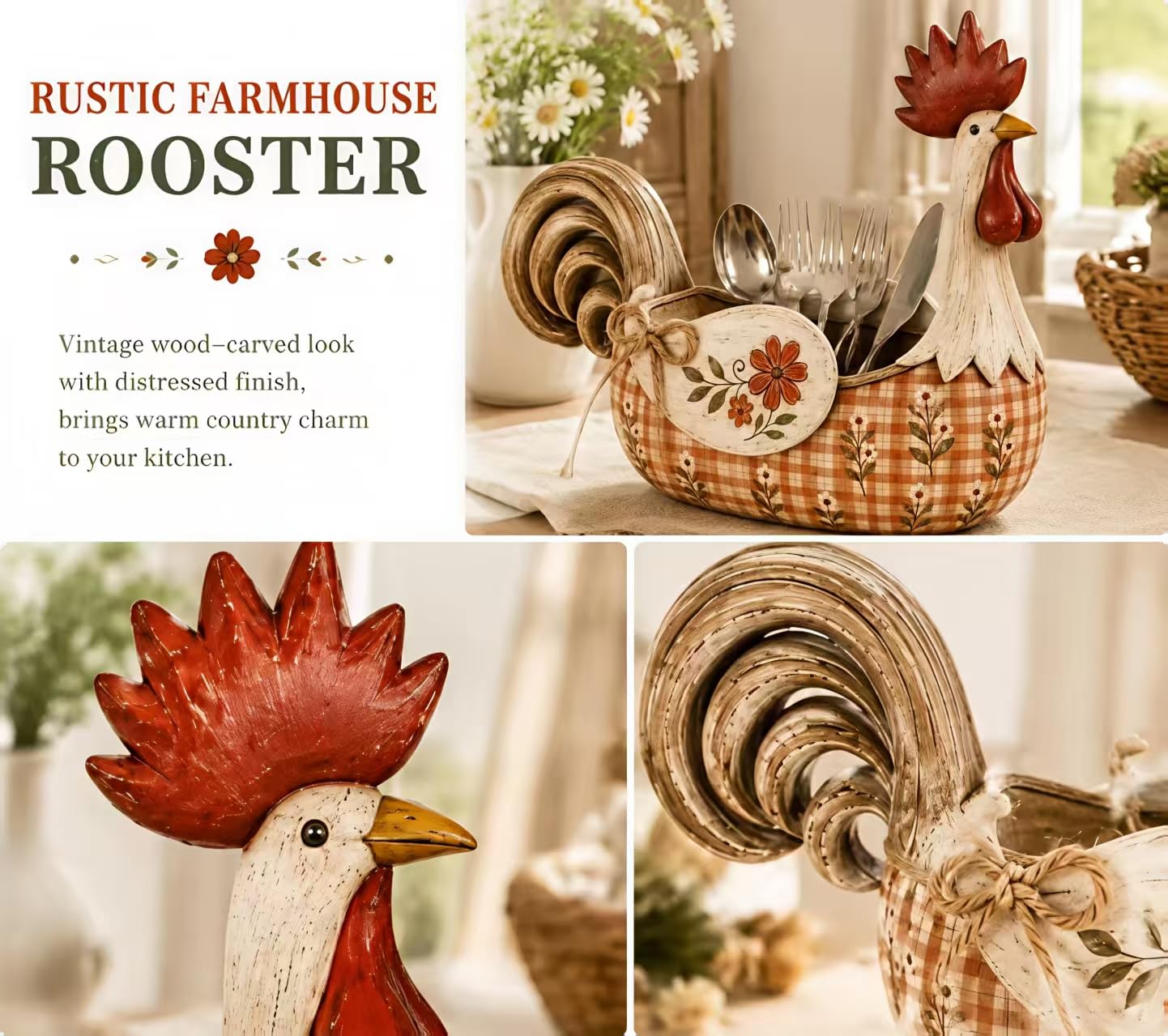 🏡2026 HOT SALE🥳50K+ SOLD!✨ 50% OFF! 🐓 Farmhouse Rooster Storage Basket