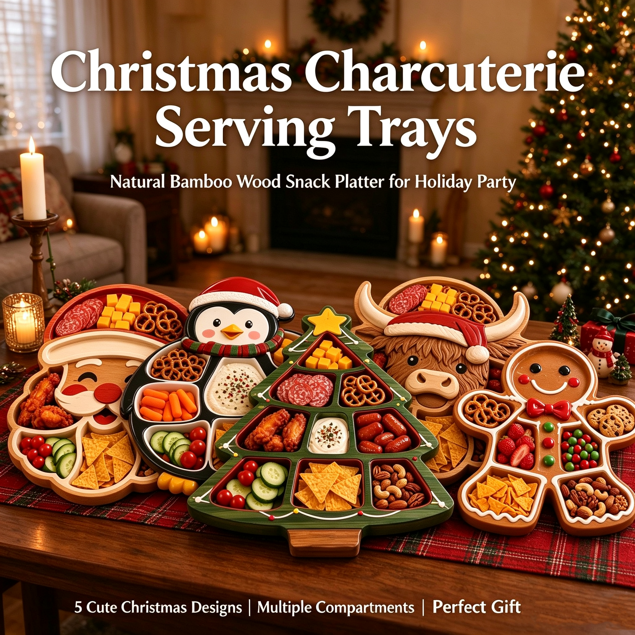 🎄 Christmas Snack Serving Tray – Make Holiday Snacking More Fun 🍿✨