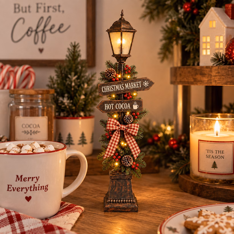 🏡2026 HOT SALE🥳50K+ SOLD!✨ 50% OFF! Faux Stone Garden Edging Border!🎄 Old Christmas Streetlight – Lighted Tabletop Holiday Decor