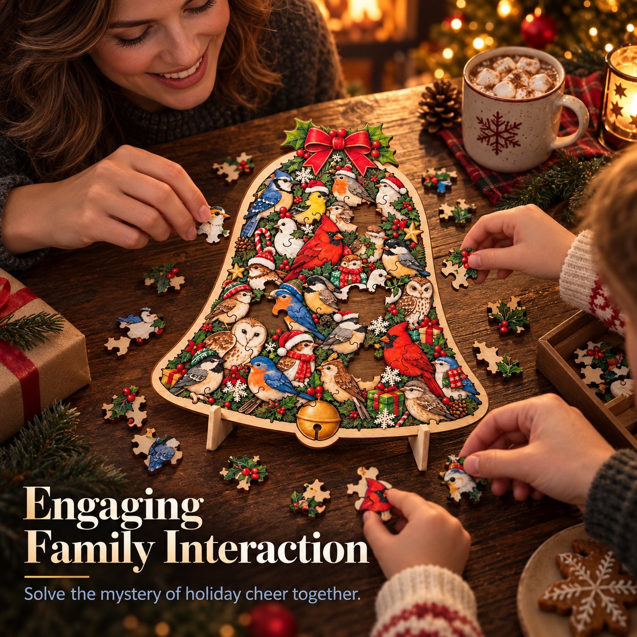 🔥 Best Seller | LAST DAY 50% OFF🎄Intricately crafted wooden Christmas puzzles as keepsakes – artistic, festive table decorations🧩