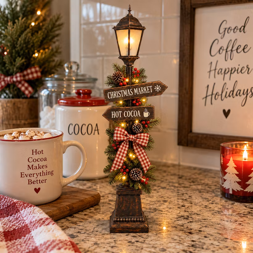 🏡2026 HOT SALE🥳50K+ SOLD!✨ 50% OFF! Faux Stone Garden Edging Border!🎄 Old Christmas Streetlight – Lighted Tabletop Holiday Decor