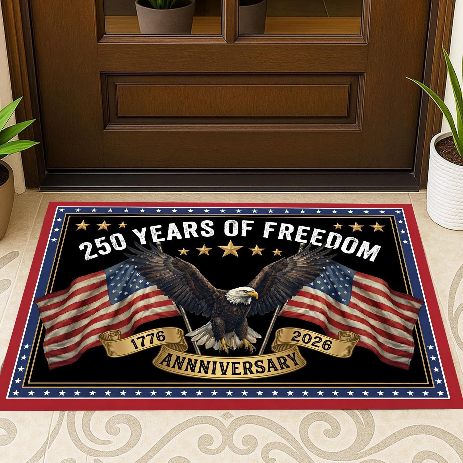 USA 250th Anniversary Patriotic Doormat ✨