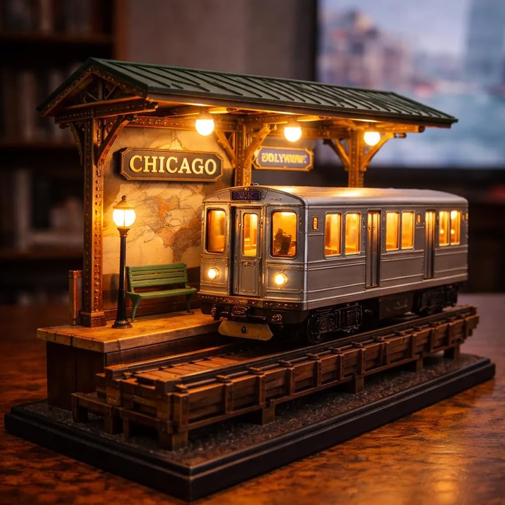 Chicago L Station Miniature Light-Up Model 🚇