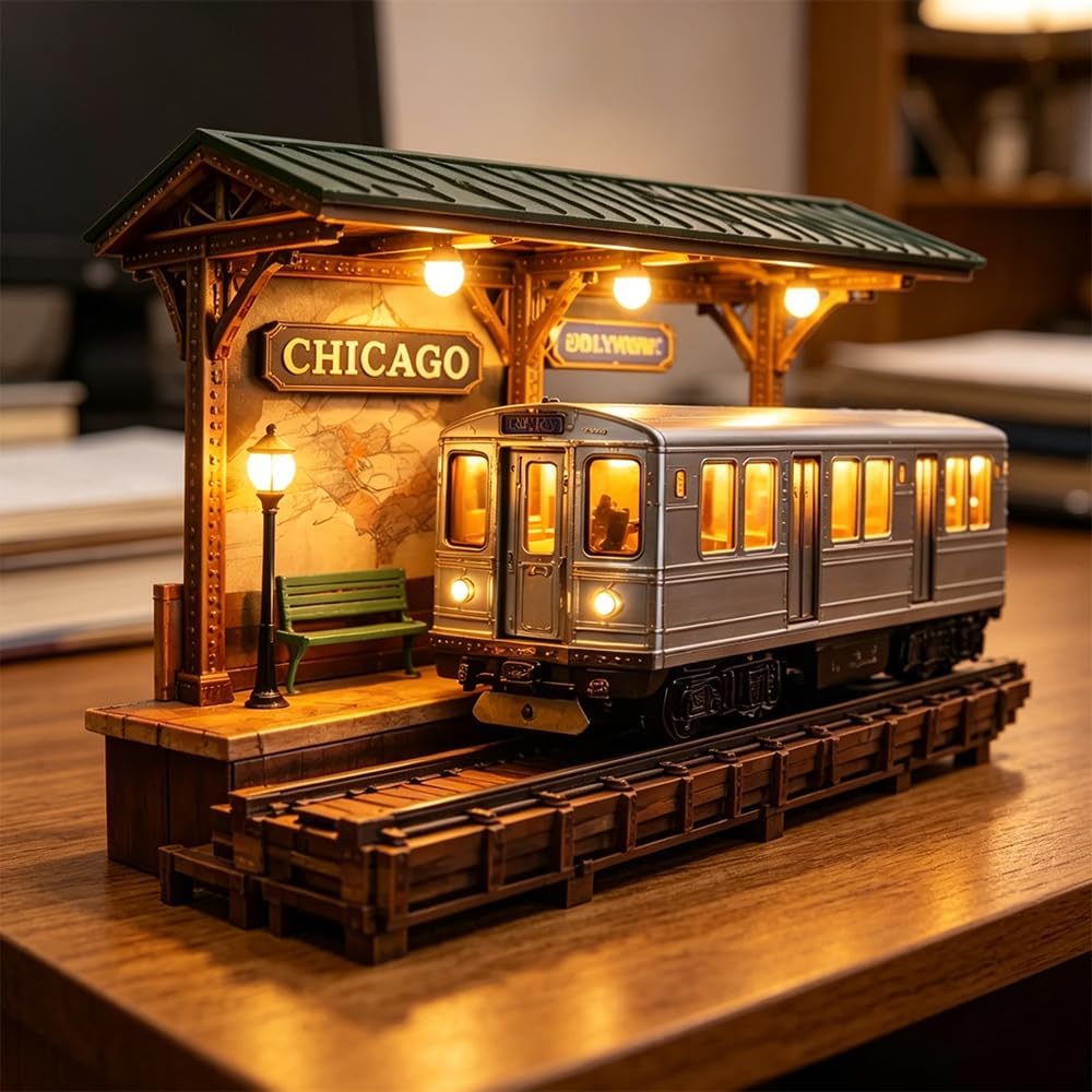Chicago L Station Miniature Light-Up Model 🚇