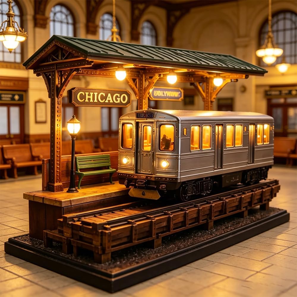 Chicago L Station Miniature Light-Up Model 🚇