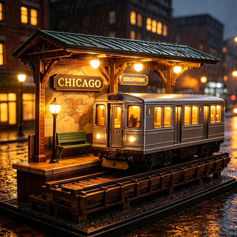 Chicago L Station Miniature Light-Up Model 🚇