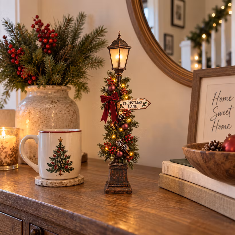 🏡2026 HOT SALE🥳50K+ SOLD!✨ 50% OFF! Faux Stone Garden Edging Border!🎄 Old Christmas Streetlight – Lighted Tabletop Holiday Decor