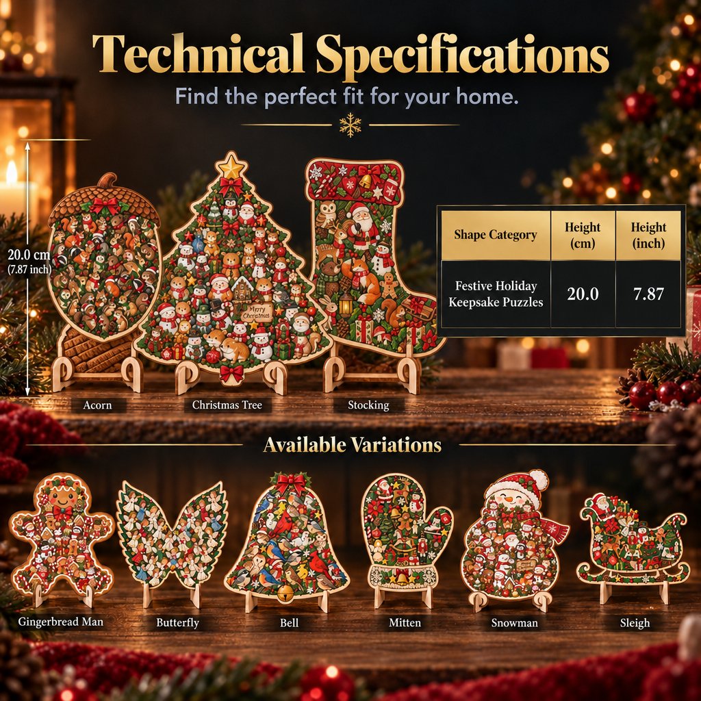 🔥 Best Seller | LAST DAY 50% OFF🎄Intricately crafted wooden Christmas puzzles as keepsakes – artistic, festive table decorations🧩