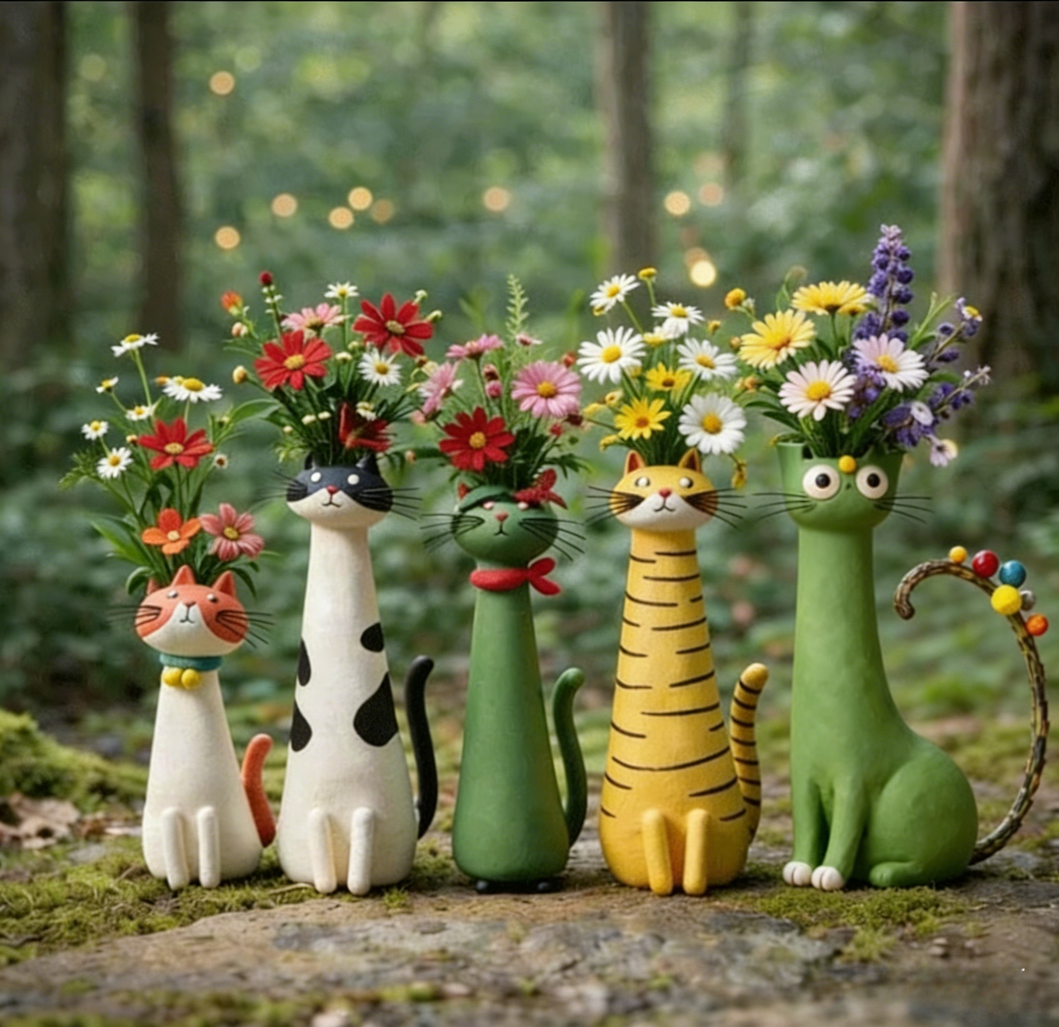 Handmade Whimsical Cat Vase🐱✨
