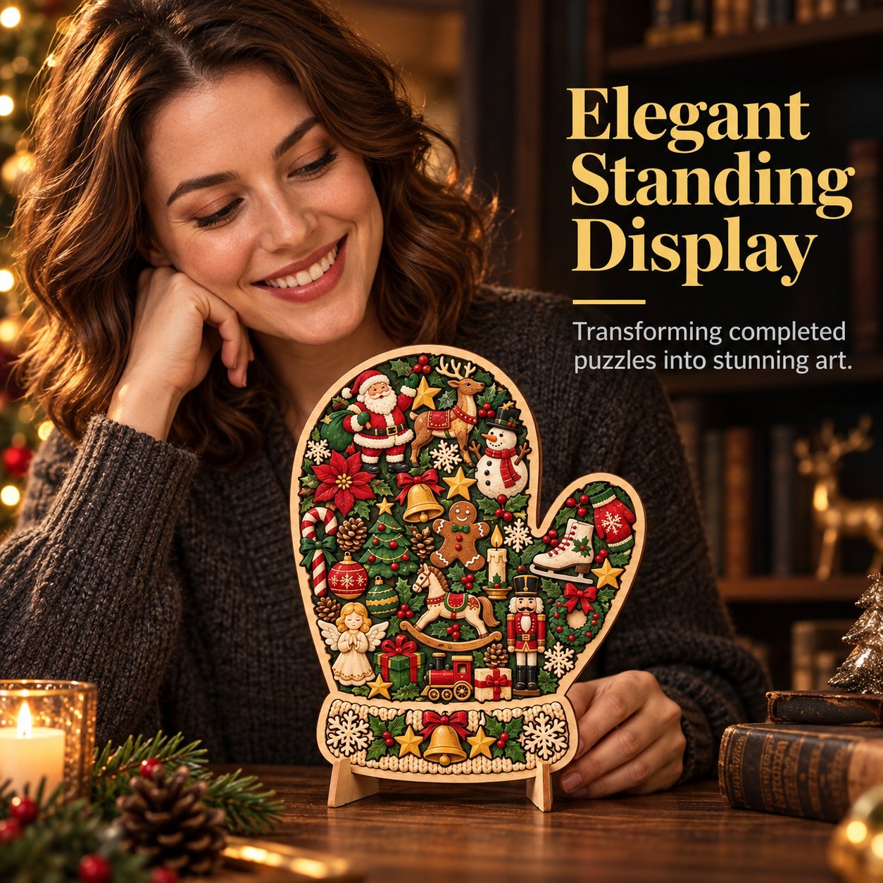 🔥 Best Seller | LAST DAY 50% OFF🎄Intricately crafted wooden Christmas puzzles as keepsakes – artistic, festive table decorations🧩