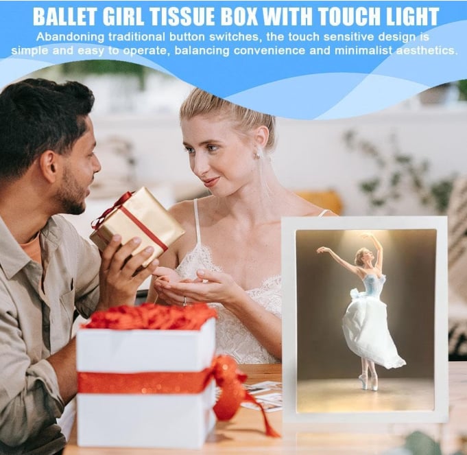 🔥Ballet Girl Tissue Box with Touch Light