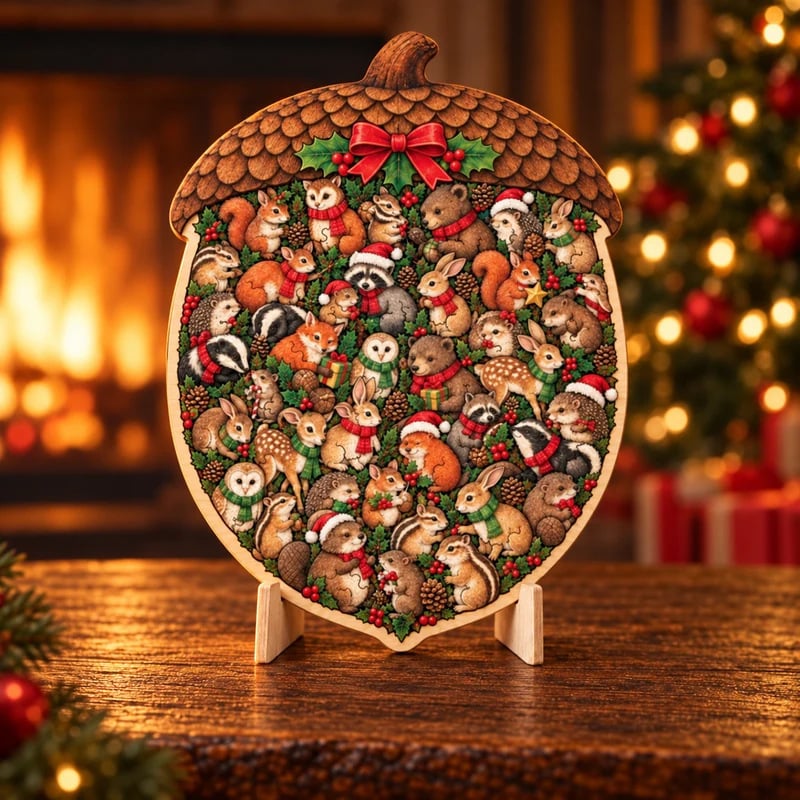 🔥 Best Seller | LAST DAY 50% OFF🎄Intricately crafted wooden Christmas puzzles as keepsakes – artistic, festive table decorations🧩