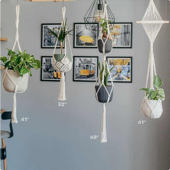 🪴Boho Macrame Hanging Planters – Elevate Your Green Space