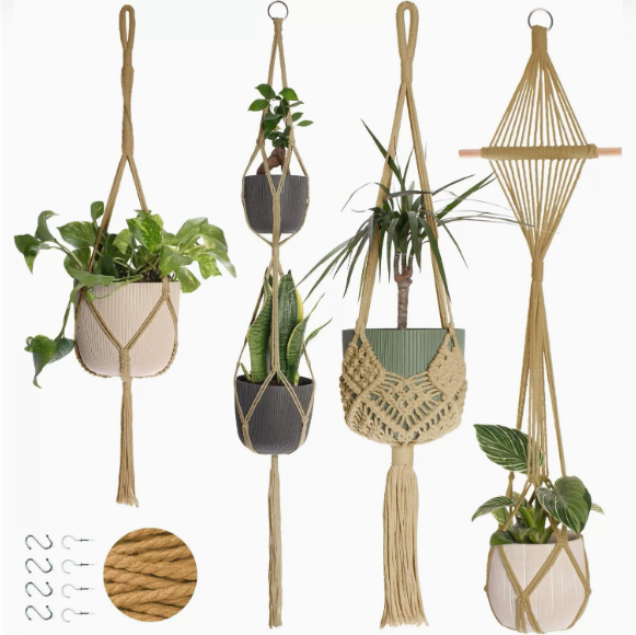 🪴Boho Macrame Hanging Planters – Elevate Your Green Space