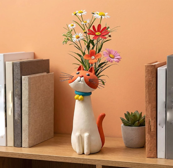 Handmade Whimsical Cat Vase🐱✨