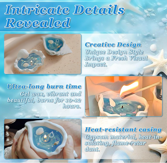 🌊Ocean Whisper Seashell Candle 🐚✨