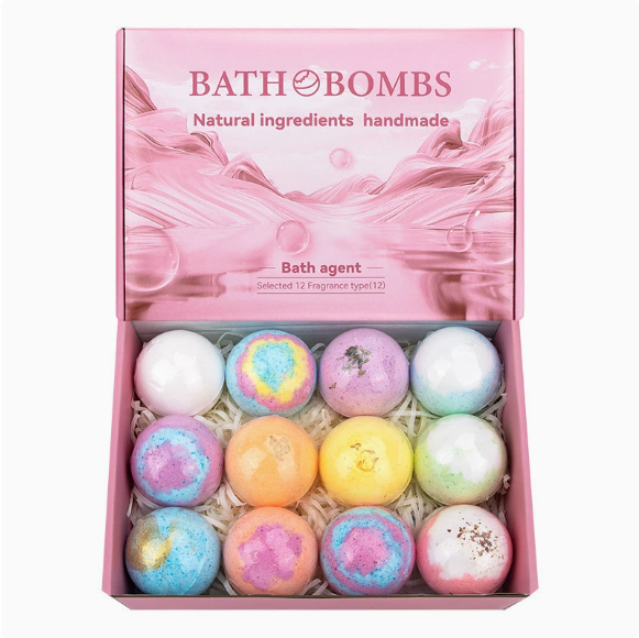 🎉🧼 Fizzy Fun 50%OFF 🛁🌈 12-Piece Bath Bomb Gift Set for Kids
