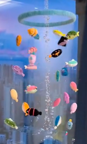 🐠 Handmade Corduroy Fish Mobile Wind Chime