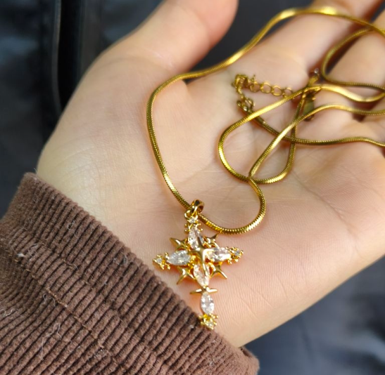 ✨ Ornivin Star Cross Gold Necklace ✨