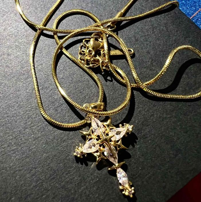 ✨ Ornivin Star Cross Gold Necklace ✨