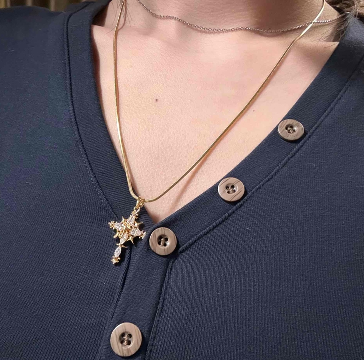 ✨ Ornivin Star Cross Gold Necklace ✨