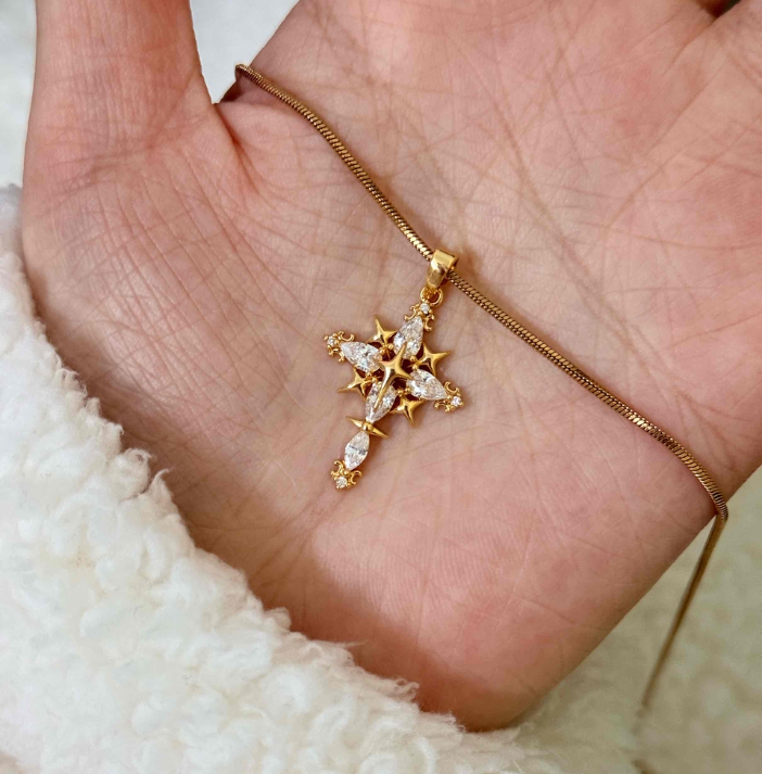 ✨ Ornivin Star Cross Gold Necklace ✨