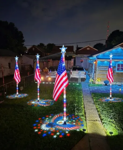 ✨Last Day: 49% OFF🔥American Flag Pathway Lights – Red, White & Blue Yard Glow for 250th Independence Celebration 🇺🇸