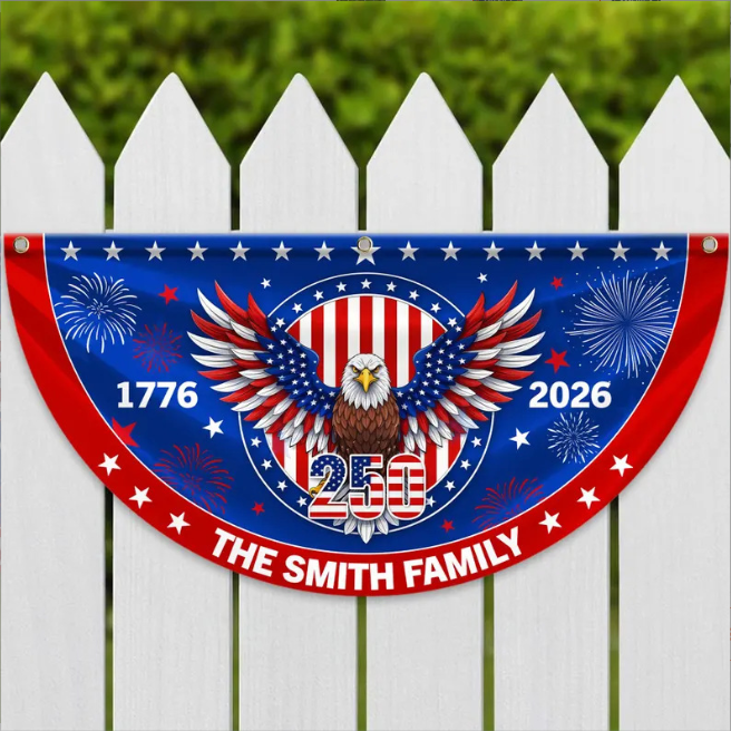 🗽USA 250th Anniversary Flag Half Round Banner🦅
