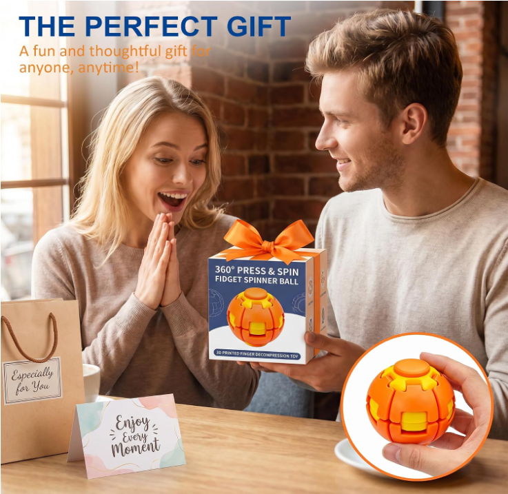 ⭐2026 HOT SALE🎁🏀360° Press & Spin Fidget Decompression Ball ✨