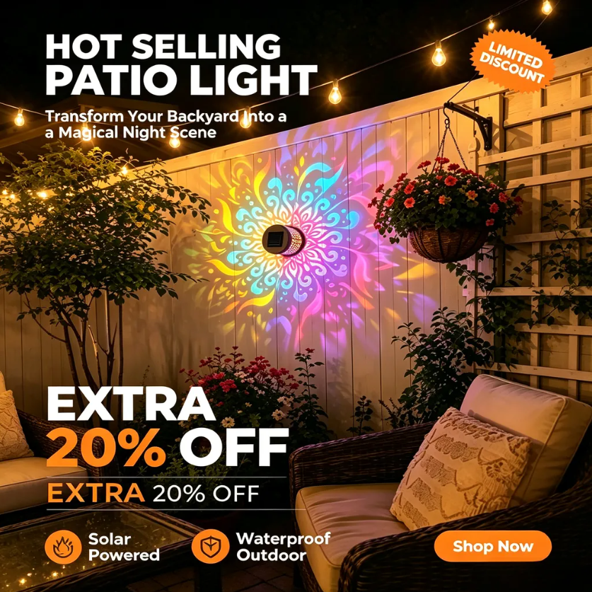 🔥Limited 60% OFF🔥✨Solar-Powered Mandala Projector Lamp | Yard Art Decor Lamp🌻