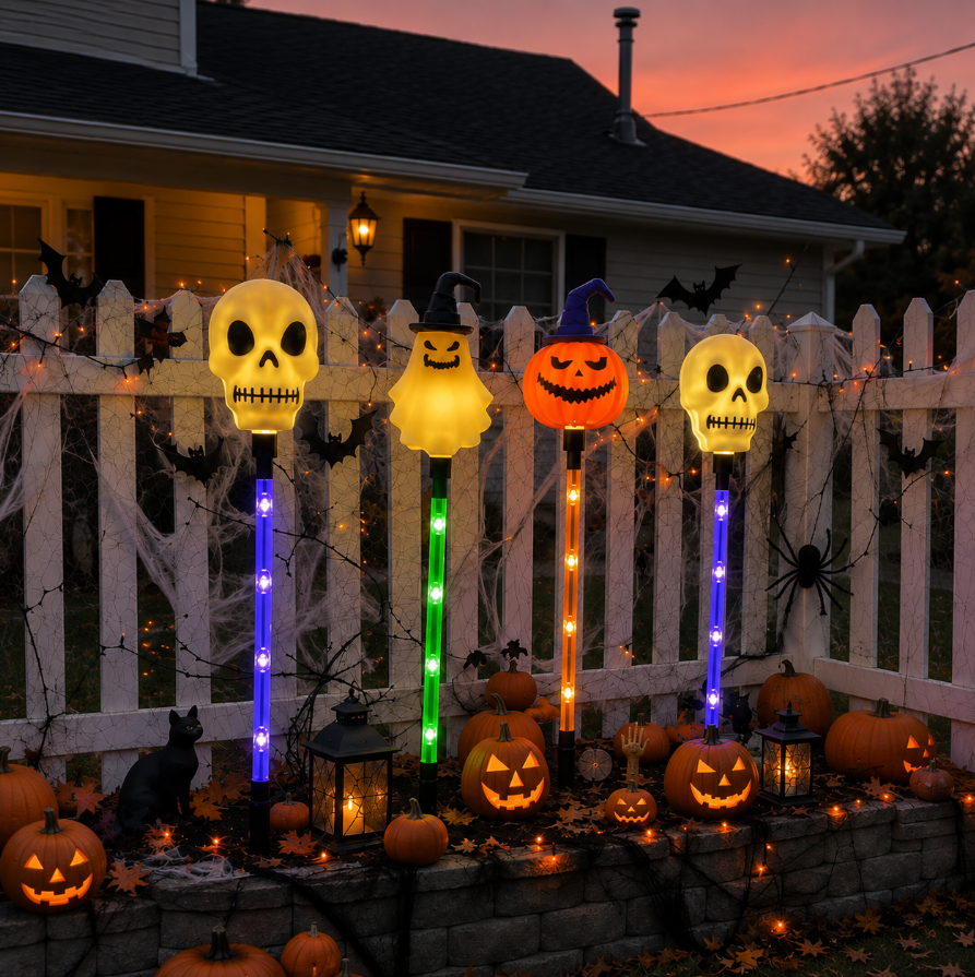 🔥LAST DAY! Early Bird 50% OFF | 🎃Solar Halloween Pathway Stake Lights with Pumpkins, Ghosts & Skulls 👻