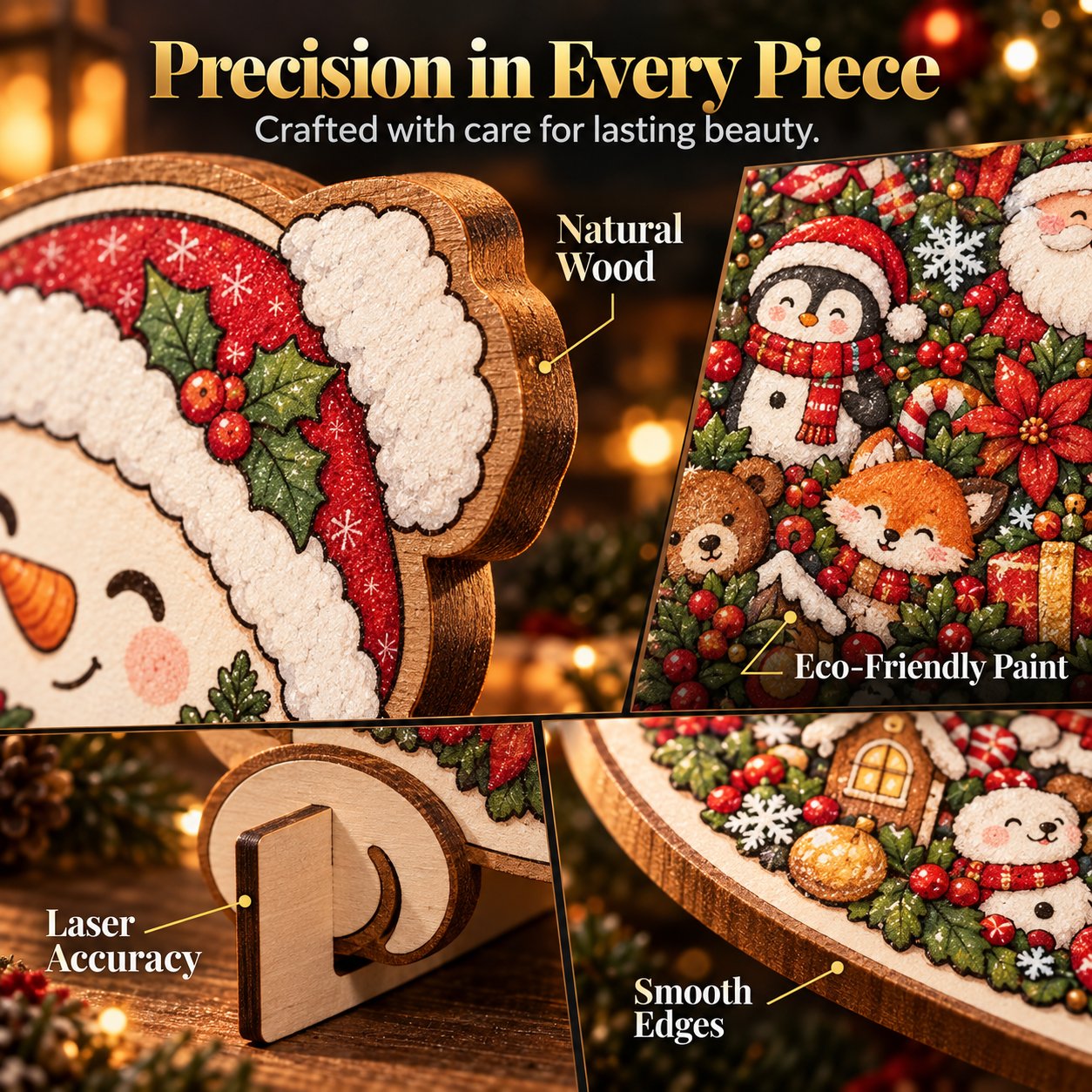 🔥 Best Seller | LAST DAY 50% OFF🎄Intricately crafted wooden Christmas puzzles as keepsakes – artistic, festive table decorations🧩