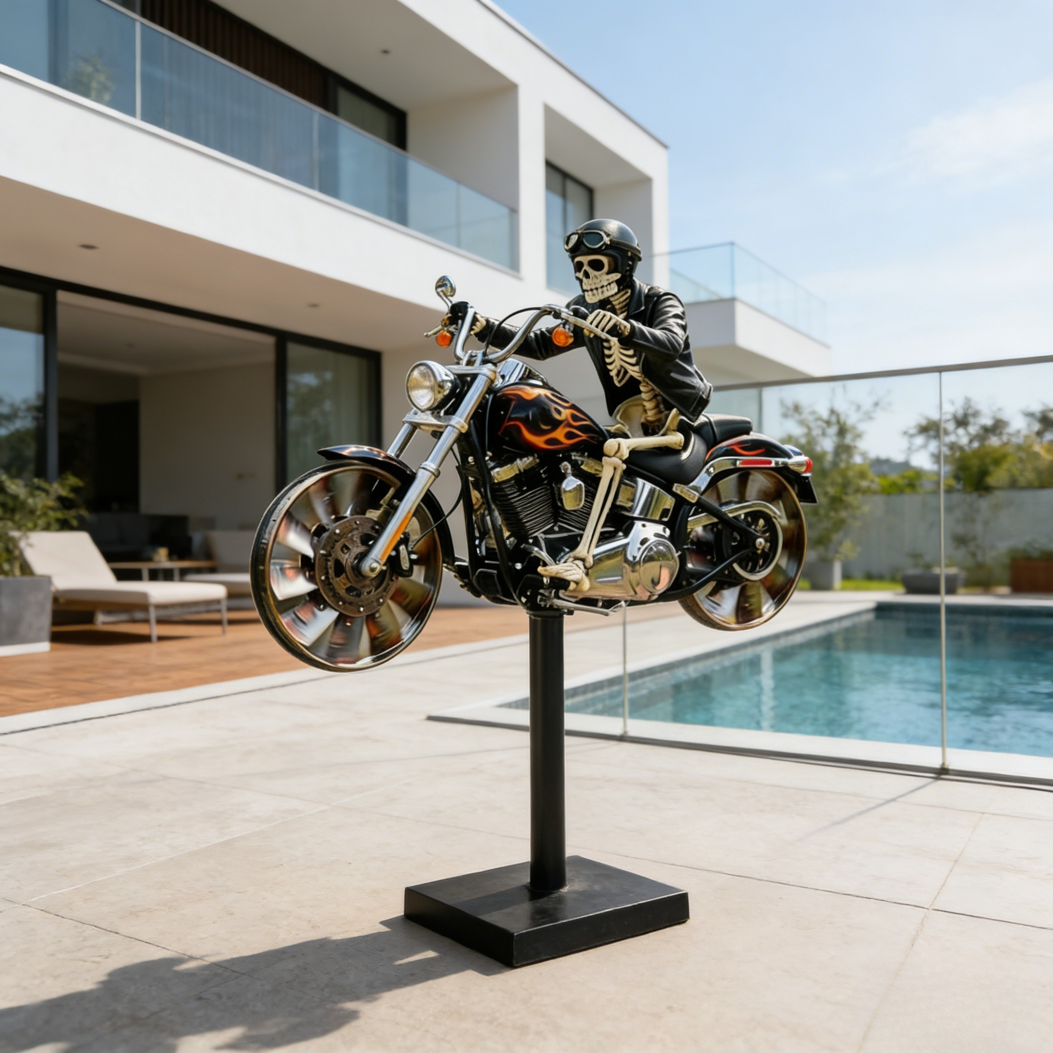 Skeleton Biker Motorcycle Wind Spinner 🦾🏍️