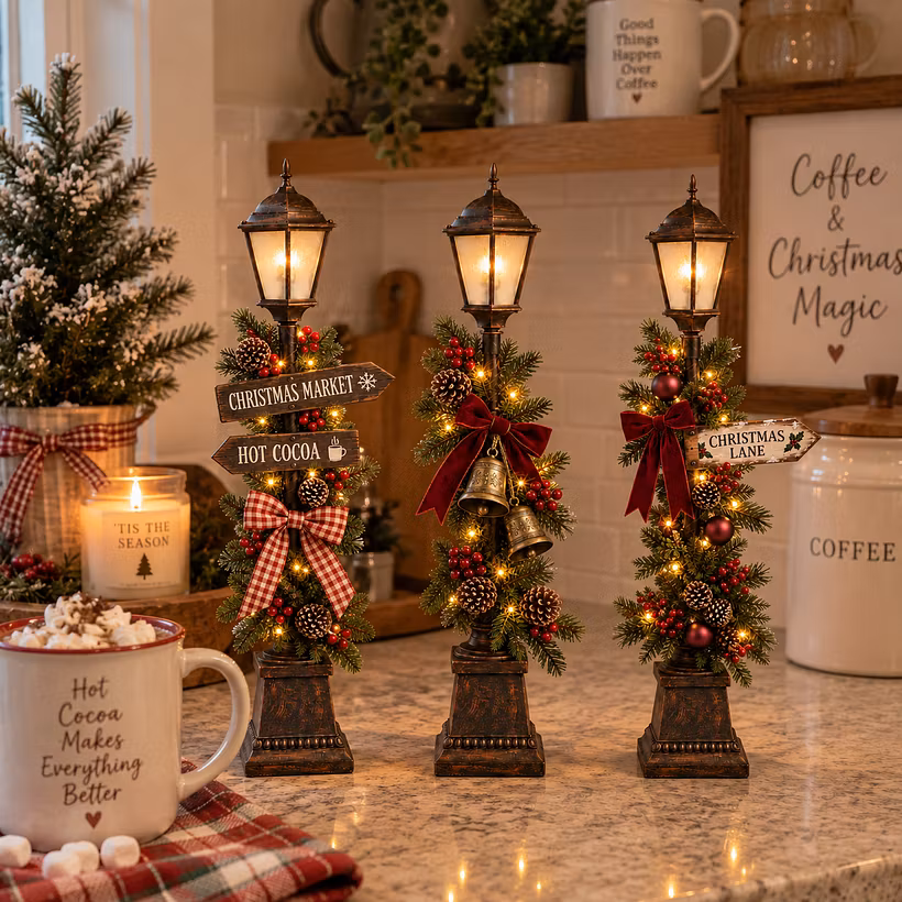🏡2026 HOT SALE🥳50K+ SOLD!✨ 50% OFF! Faux Stone Garden Edging Border!🎄 Old Christmas Streetlight – Lighted Tabletop Holiday Decor