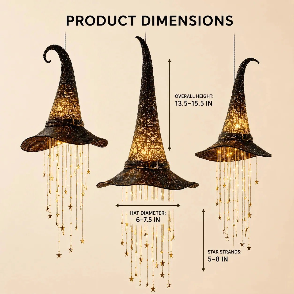 🔥LAST DAY | Early Bird 50% OFF ⏰🔮 Lighted Witch Hat Hanging Chime Where Halloween Magic Meets Enchanted Glow