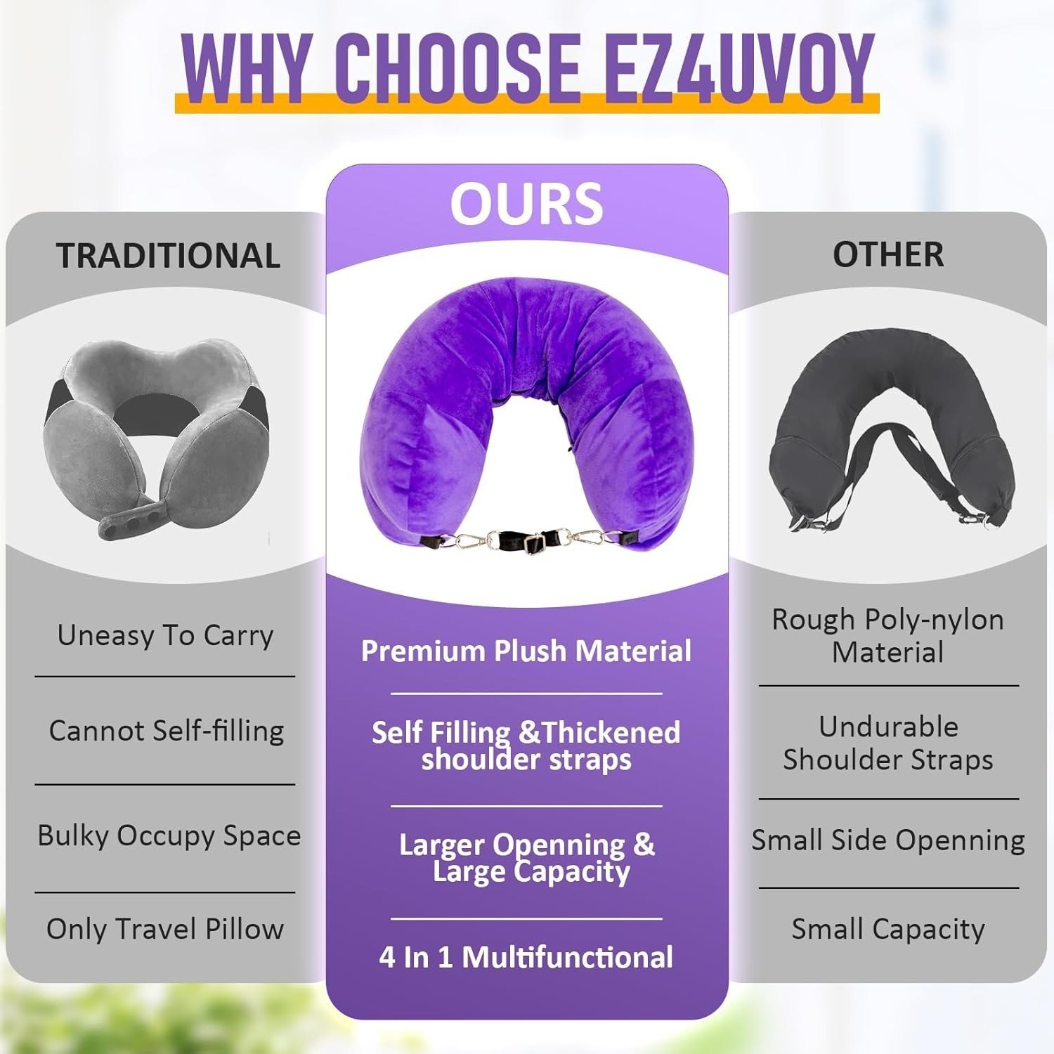 🏆Flash Sale⚡ 50K+ SOLD!💥Stuffable Travel Neck Pillow（Buy 1 get 1 free）